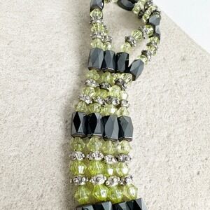 Magnetic Hematite‎ Crystal Wrap 37  Necklace Bracelet Anklet Green Black Therapy